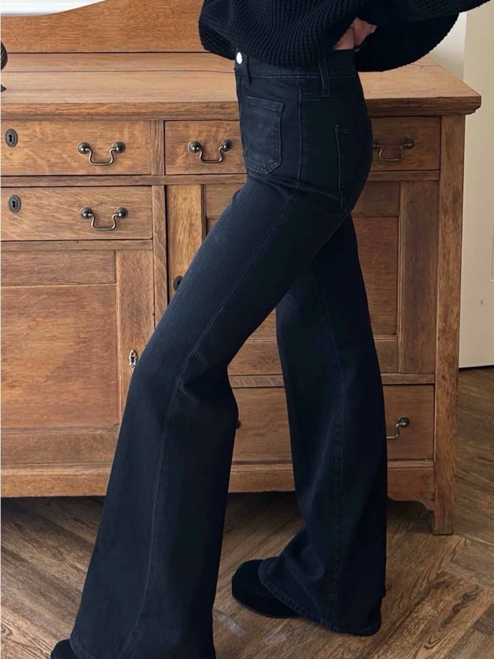 Emerson Fry Classic High-Rise Dark Wash Flare Jeans